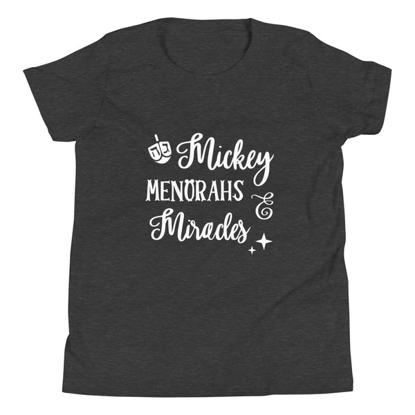 Mickey Menorahs and Miracles Youth Short Sleeve T-Shirt