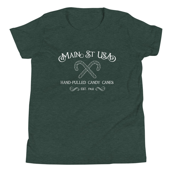 Main St Candy Canes Youth Short Sleeve T-Shirt